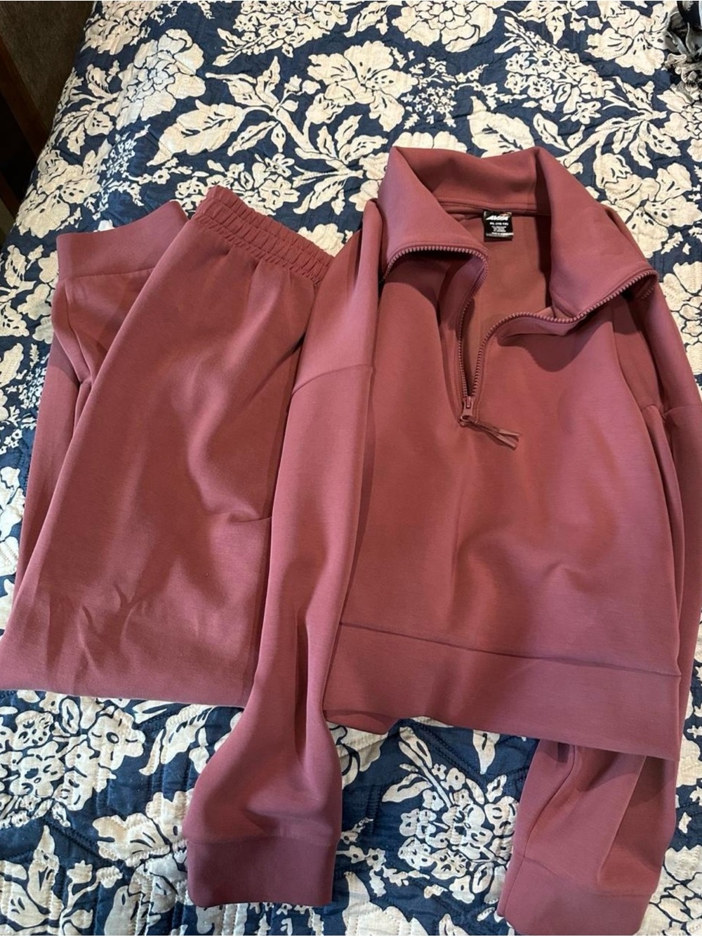 Avia Women's Quarter-Zip Sweatshirt & Jogger Set